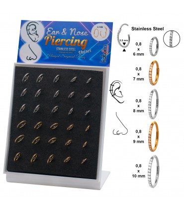 Clicker para nariz y oreja con cristales - NP1CR