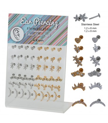 Helix/Tragus variado con circonitas - HEL-CAR59