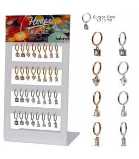 Aros de acero con colgante formas - ARO423