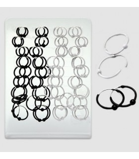 Rings silver/white with balls - ARO4