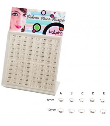 Bali wrought silver nose rings - ARN105