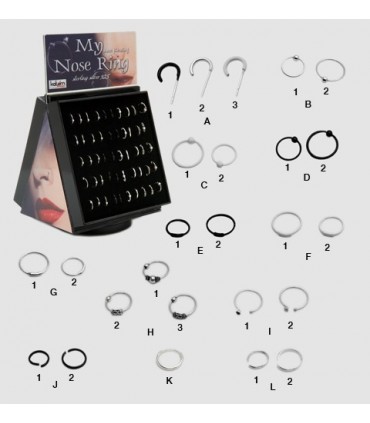 Exhibitor silver nose rings - ARO10