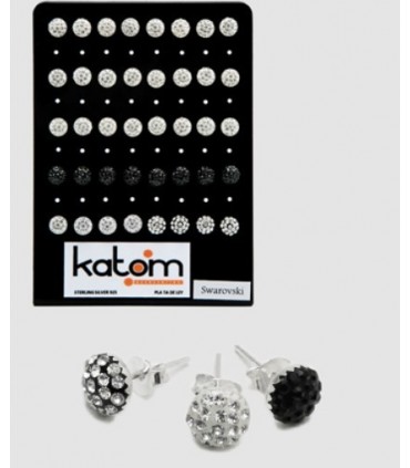 Exhibitor earrings swarovski ball half - PEN181