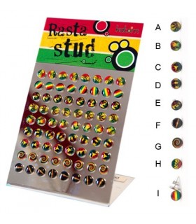 Boucles d'oreilles acier logo Rasta - PEN1178