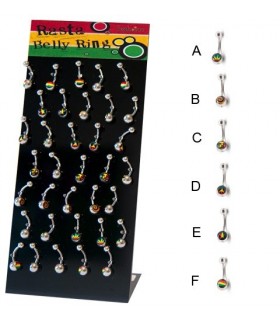 Piercing Ombligo Rasta - BEL79