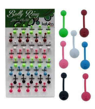 Ombligo color neón flexible - BEL071