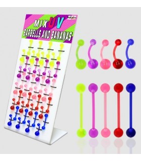 Piercing langue et nombril silicone couleurs - BEL41