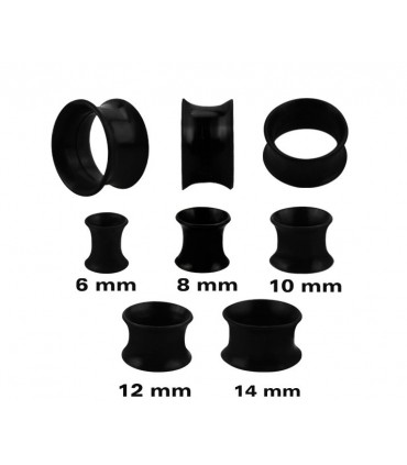 Dilataciones silicona blanco y negro 6-14mm-EP2163