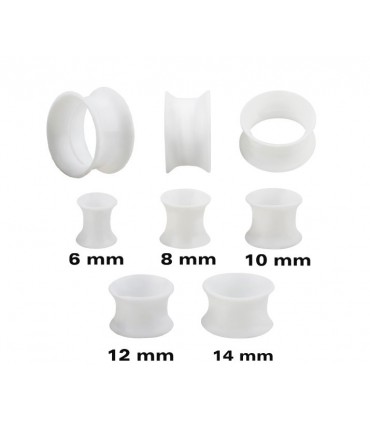 Dilataciones silicona blanco y negro 6-14mm-EP2163
