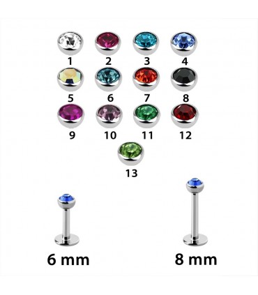 Expositor Labret y  cartílago 6,8mm acero-MDN7017