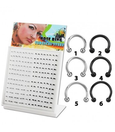 Display Nose,labret of 0,80mm with 2 balls-BEL105