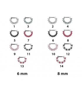 Septum clicker 6,8mm con circonitas en 1,20 y 1,60mm-SEP201 Septum clicker 6,8mm con circonitas en 1,20 y 1,60mm-SEP201