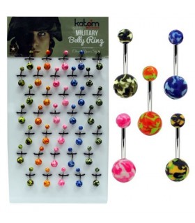 Exposant piercings nombril avec boule - BEL095