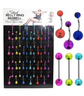 Expositor piercings de ombligo y lengua de colores - BEL102