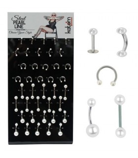 Exposant piercing mix avec perles BEL103