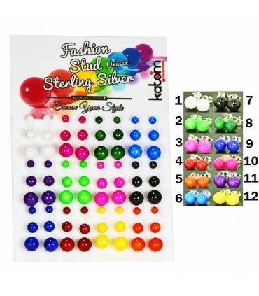 Expositor pendientes en plata y acrílico colores- PEN259