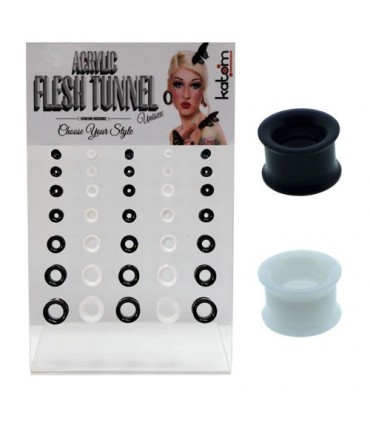 Expositor Dilataciones Flesh tunnel acrilico - EP2010B&W