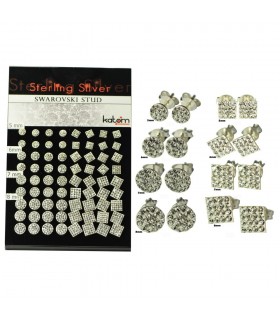 Exhibitor of earring sterling silver and zircon stone - PEN200MIX