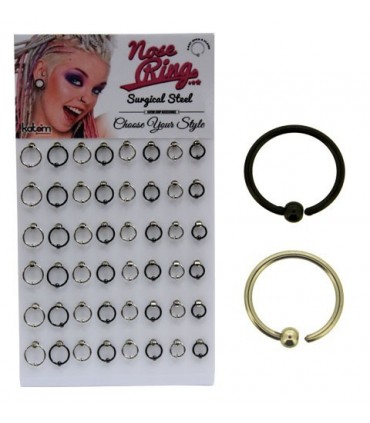 Display Flexible rings steel with ball - BEL108