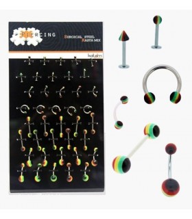 Expositor piercings labio, ceja, lengua, ombligo - BEL054