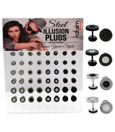 Exhibitor of fake plugs in steel with carbon fiber-IP1097