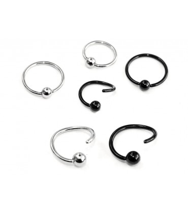 Display Flexible rings steel with ball - BEL108