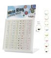 Expositor aros plata nariz con bola - ARN109