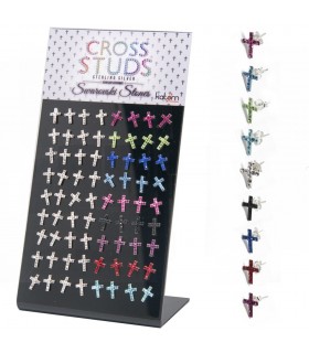 Exhibitor earring cross with swarovskis - PEN720