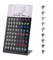 Exhibitor earring colored cross with swarovskis - PEN721
