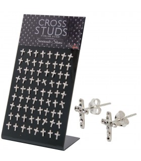 Exhibitor earring cross with swarovskis - PEN720