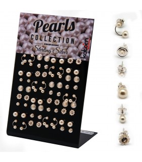 Exposant boucles d'oreille avec perles - MIXPEARL