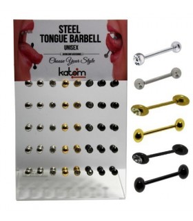 Exhibitor steel tongue piercing - BRB6255
