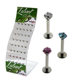 Exhibitor lip piercings, labret, in steel - MDN7014