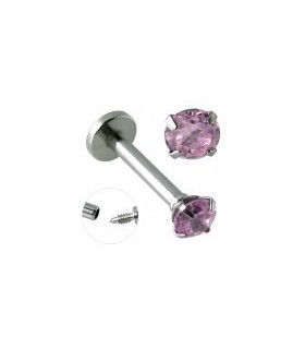 Exhibitor lip piercings, labret, in steel - MDN7014