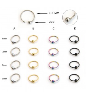 Aros nariz, labio y ceja flexible - BEL110 Aros nariz, labio y ceja flexible - BEL110