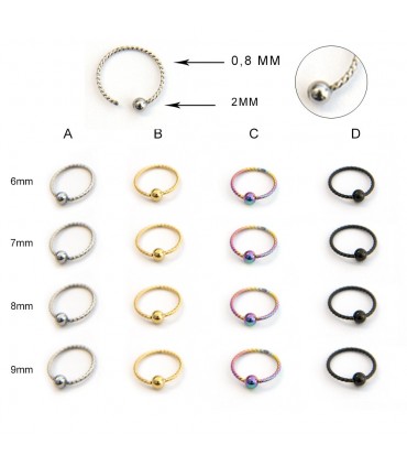 Aros nariz, labio y ceja flexible - BEL110