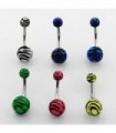 Navel piercing steel zebra - MIX40DOMBLIGO