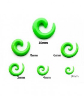 Dilatateur spirale acrylique - couleur verte-EXP3030