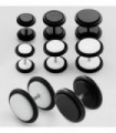 Illusion plugs - Acrylic black and white 6 - 10mm - IP1086DBN