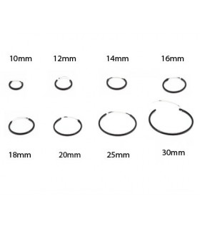 Aros plata color negro liso - ARO2D 