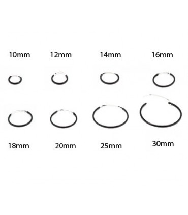 Aros plata color negro liso - ARO2D 