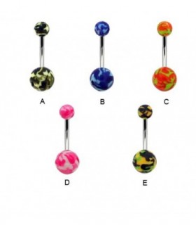 Piercing for Navel or Tongue steel and acrylic- BEL095D