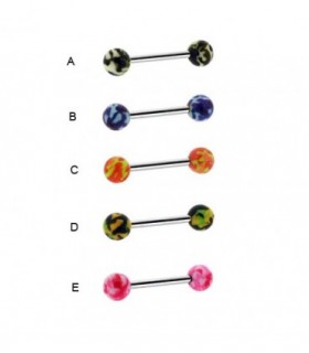 Piercing Langue. Acier et acrylique- BEL096D