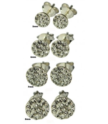 Boucle d'oreille en argent et pierre zircone