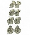 Stud earring sterling silver and zircon - PEN130D