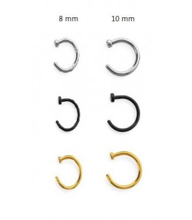  Hoops steel, noir, gold, with stop. -  ARN109D