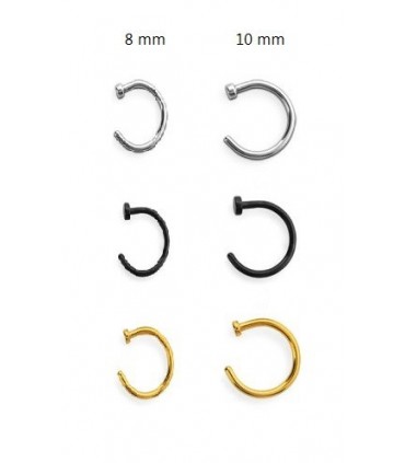  Hoops steel, noir, gold, with stop. -  ARN109D