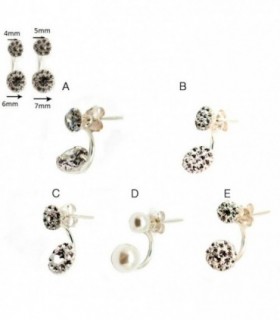 Double earrings sterling silver - MIXDOUD