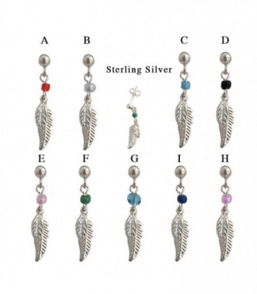 Pendiente plata con bola y pluma - ASP5D