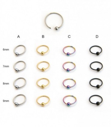 Aro nariz, labio y ceja flexible - BEL110